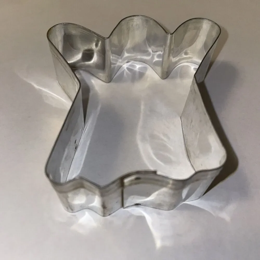 Vintage Pair Cookie Cutters Ghost Witch On Broom *SOME TARNISH*